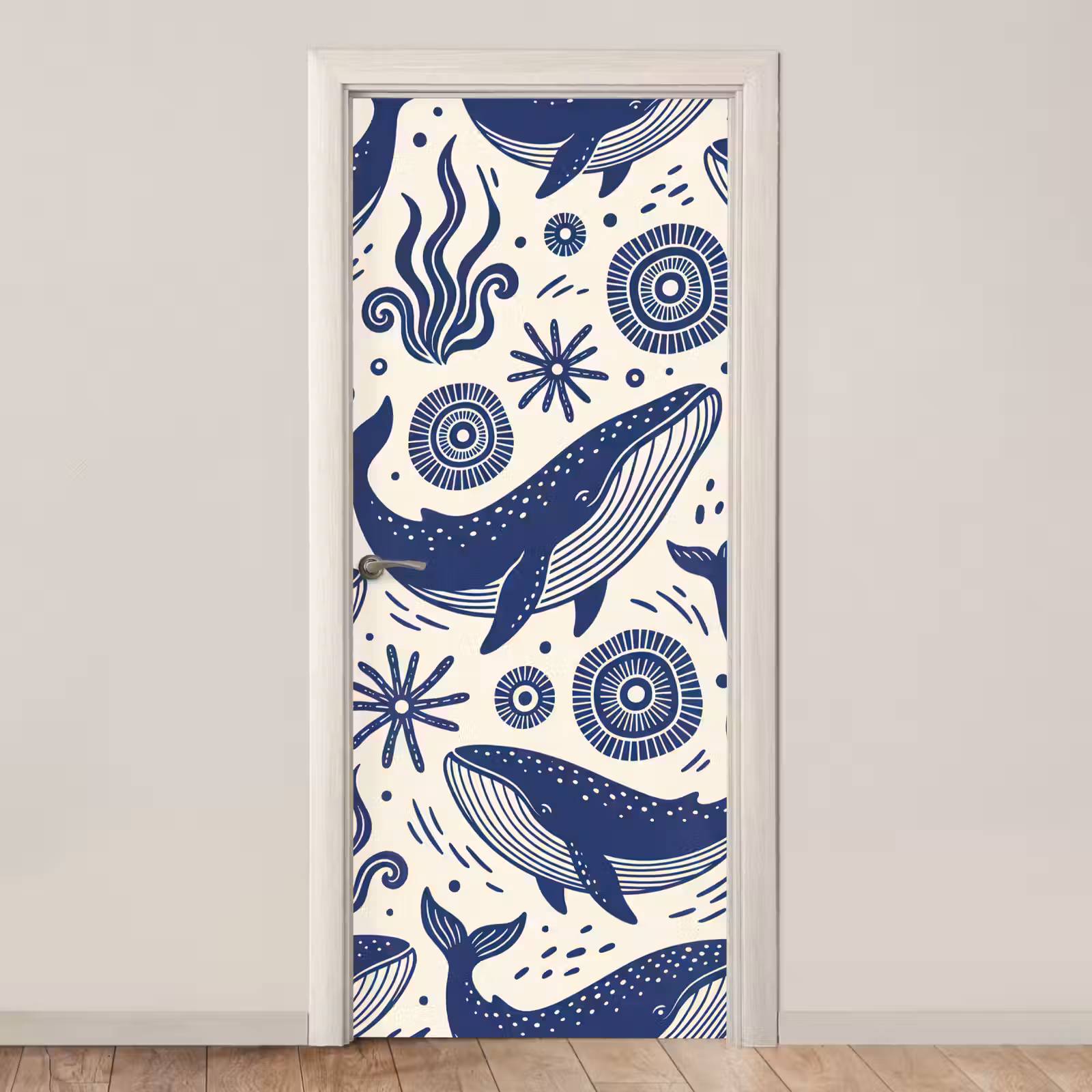Deursticker - Walvis - Onderwater - Dieren - Abstract - Blauw — 1