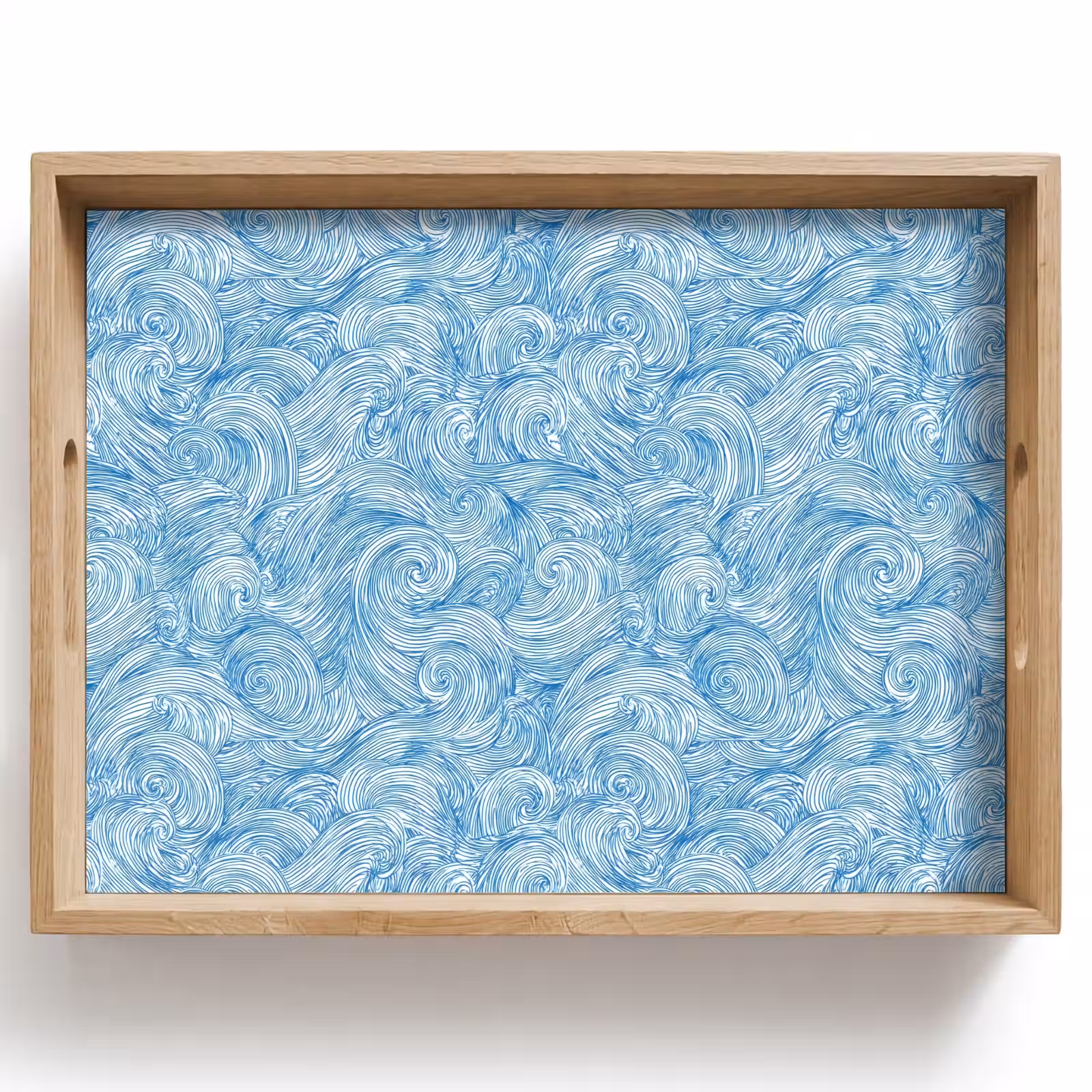 Dienblad - Blauw - Wit - Spiraal - Golven - Lijnen — 1