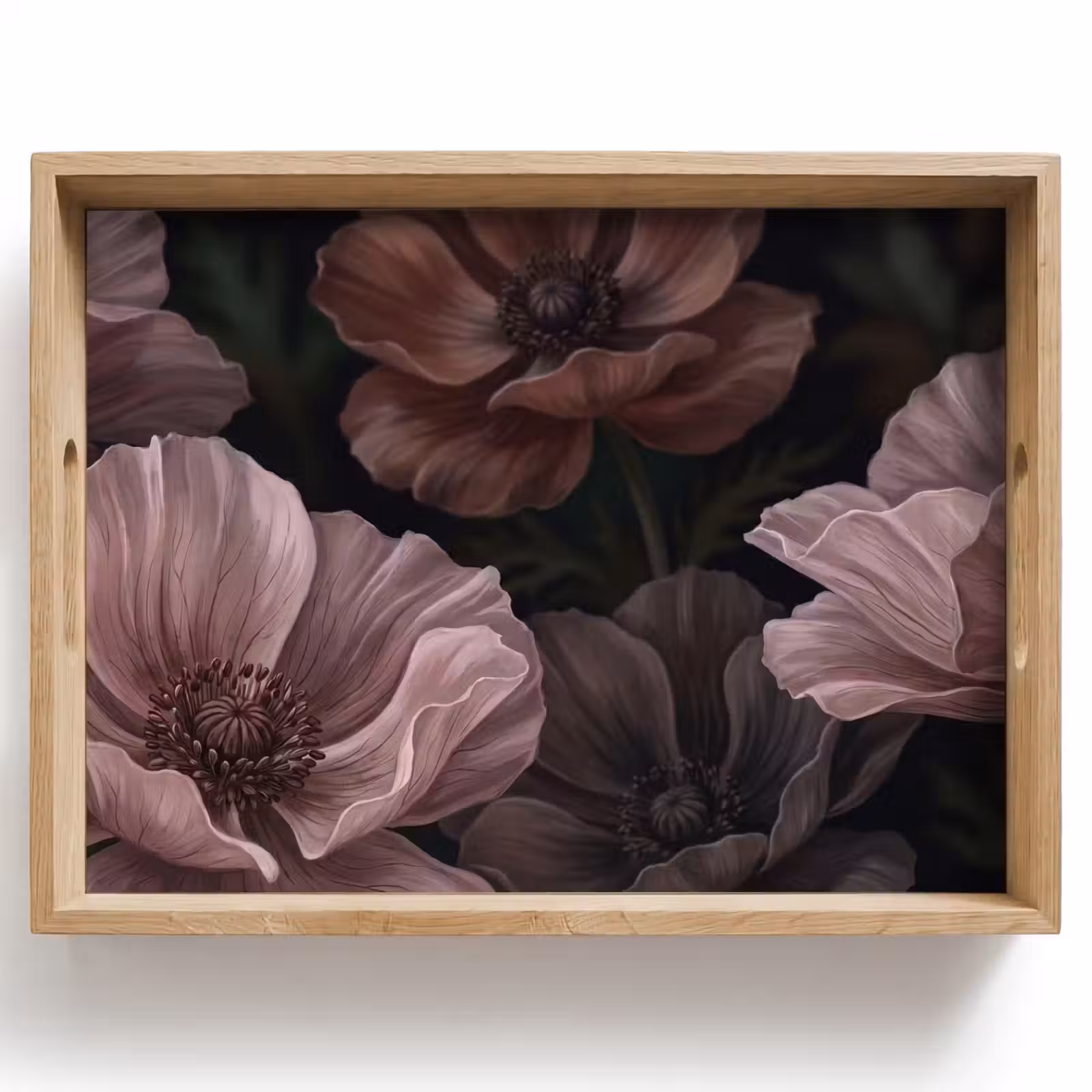 Dienblad - Bloemen - Natuur - Roze - Donker - Modern — 1