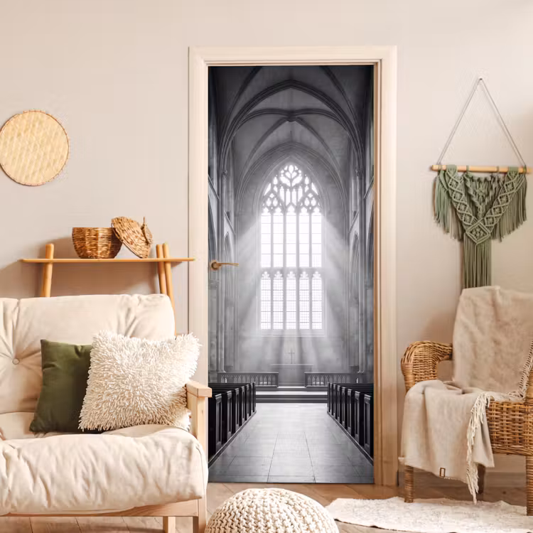 Deursticker - Kerk - Interieur - Lichtstralen - Architectuur - Klassiek — 4