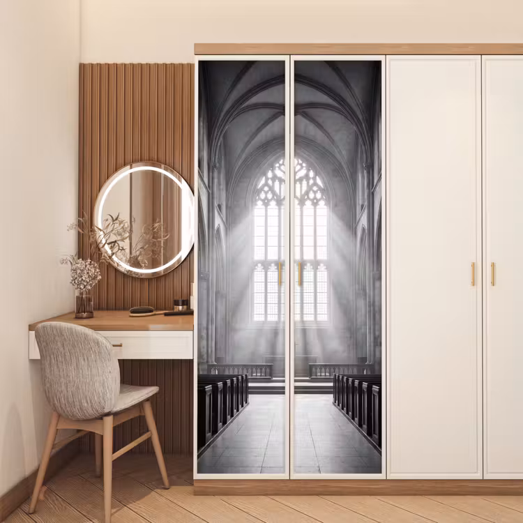 Deursticker - Kerk - Interieur - Lichtstralen - Architectuur - Klassiek — 5