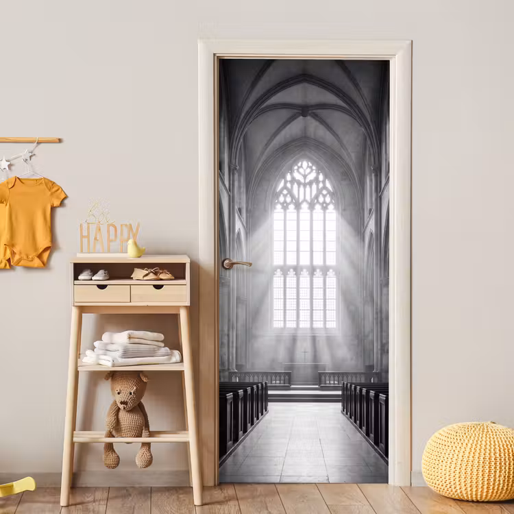 Deursticker - Kerk - Interieur - Lichtstralen - Architectuur - Klassiek — 6