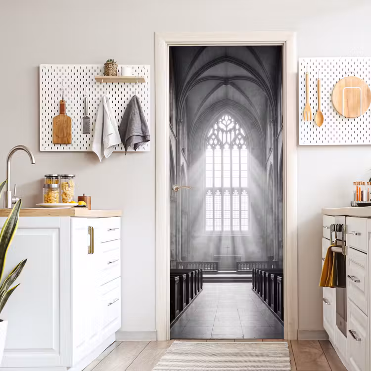 Deursticker - Kerk - Interieur - Lichtstralen - Architectuur - Klassiek — 7