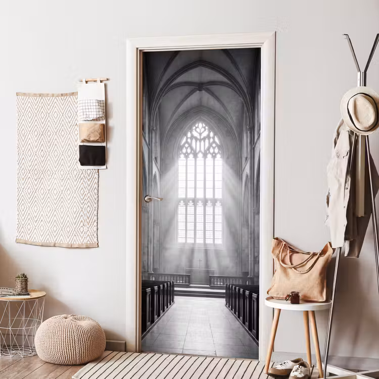 Deursticker - Kerk - Interieur - Lichtstralen - Architectuur - Klassiek — 8