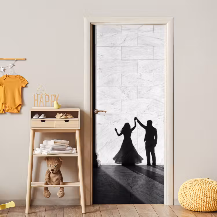 Deursticker - Mensen - Schaduw - Dans - Zwart-wit - Liefde — 6
