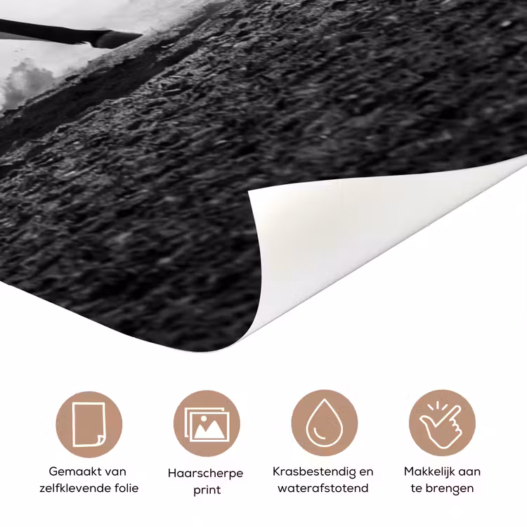 Deursticker - Paard - Ren - Stof - Zwart-wit - Dieren — 3