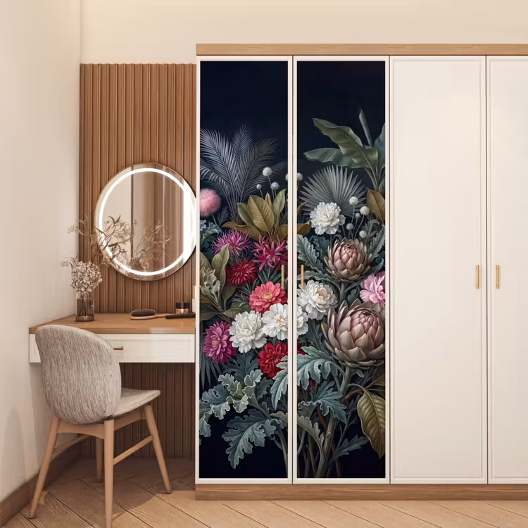 Deursticker - Planten - Tropisch - Botanisch - Donker - Groen — 5