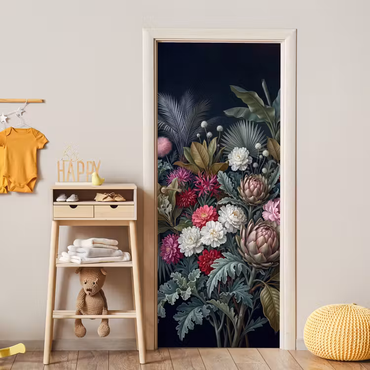 Deursticker - Planten - Tropisch - Botanisch - Donker - Groen — 6