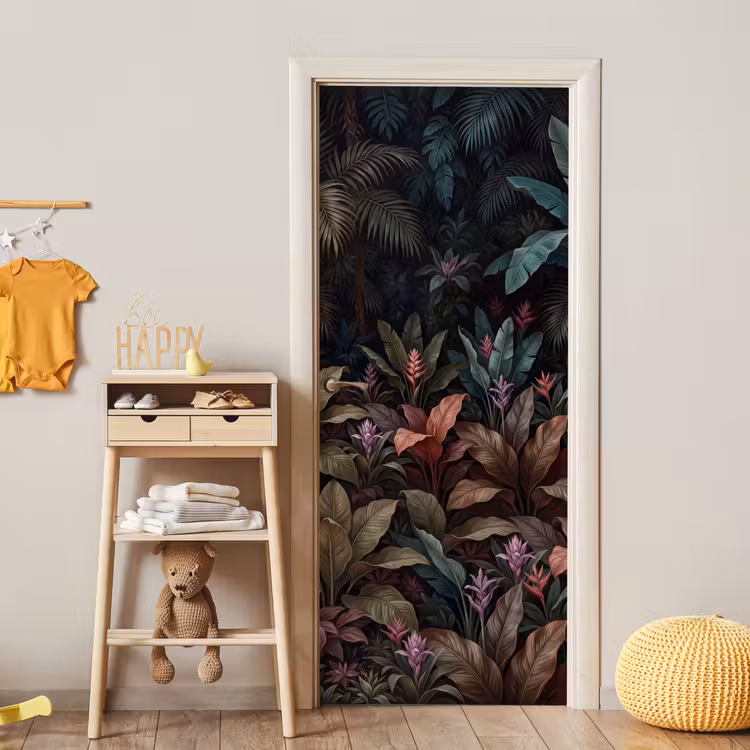 Deursticker - Planten - Tropisch - Jungle - Donker - Natuur — 6