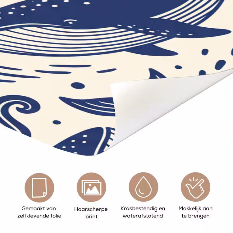 Deursticker - Walvis - Onderwater - Dieren - Abstract - Blauw — 3