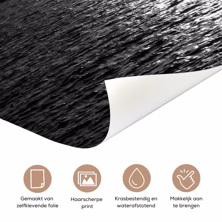 Deursticker - Water - Boot - Lucht - Natuur - Zwart-wit — 3