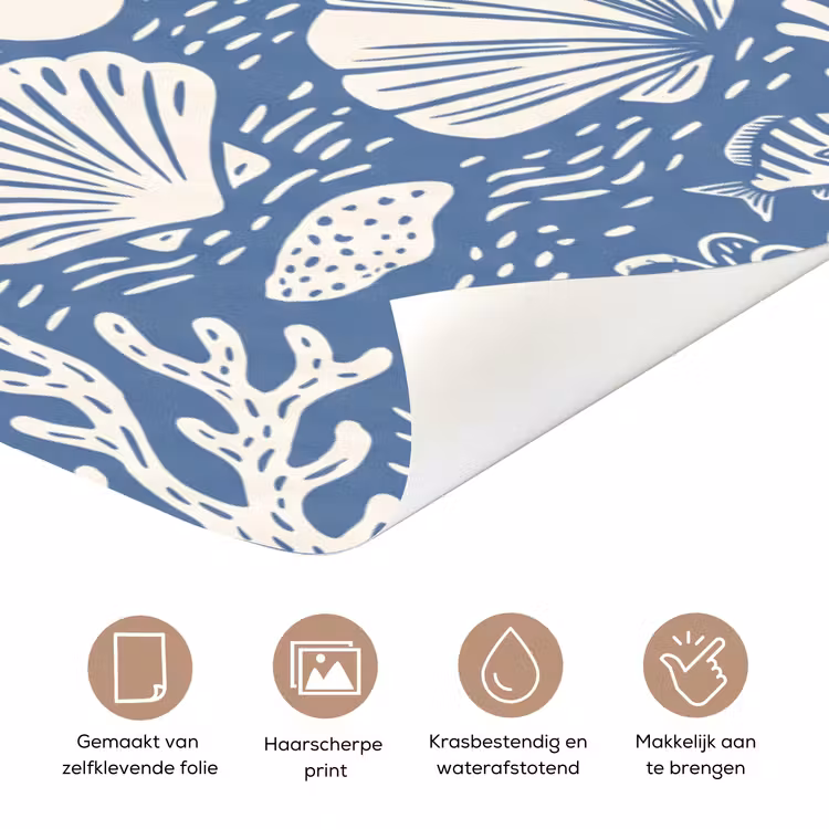 Deursticker - Zeeleven - Koraal - Schelp - Vis - Illustratie - Onderwater — 3