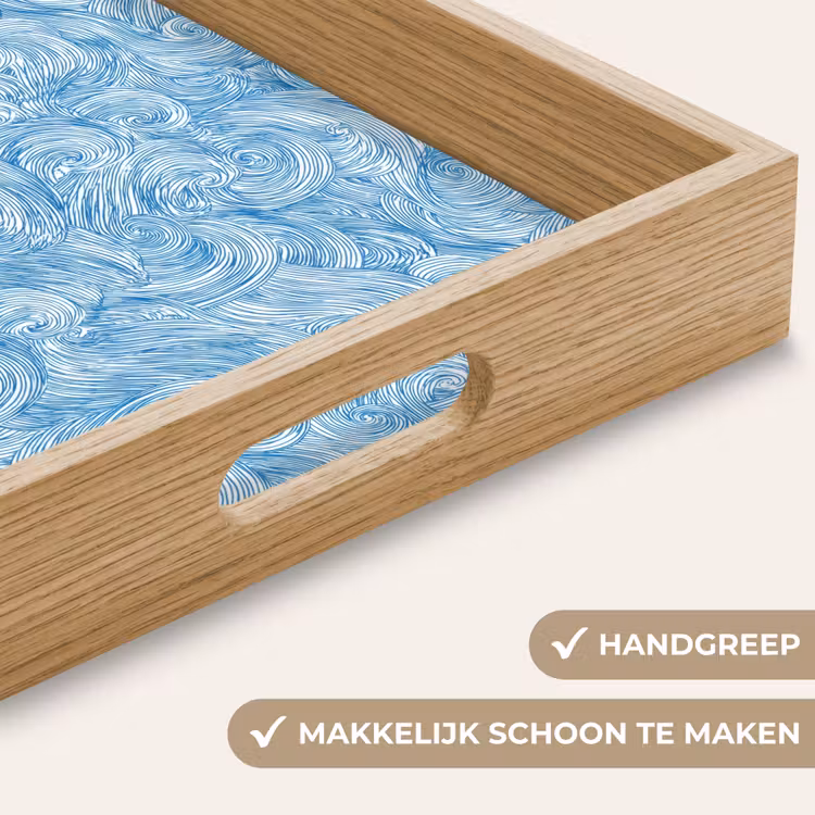 Dienblad - Blauw - Wit - Spiraal - Golven - Lijnen — 5