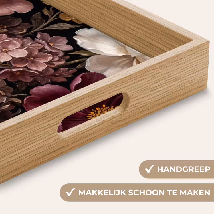 Dienblad - Bloemen - Boeket - Klassiek - Donker - Rood — 5