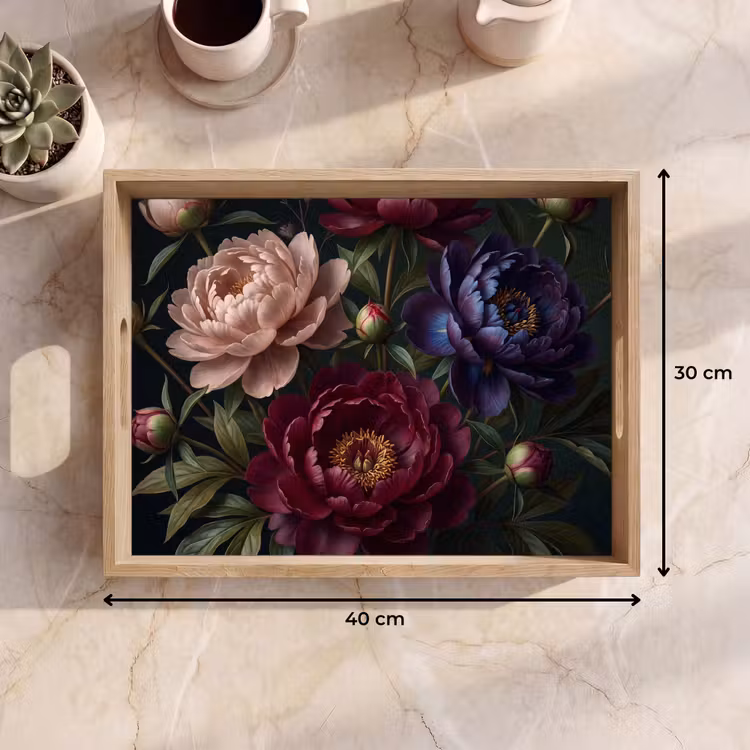 Dienblad - Bloemen - Boeket - Natuur - Modern - Donker — 9