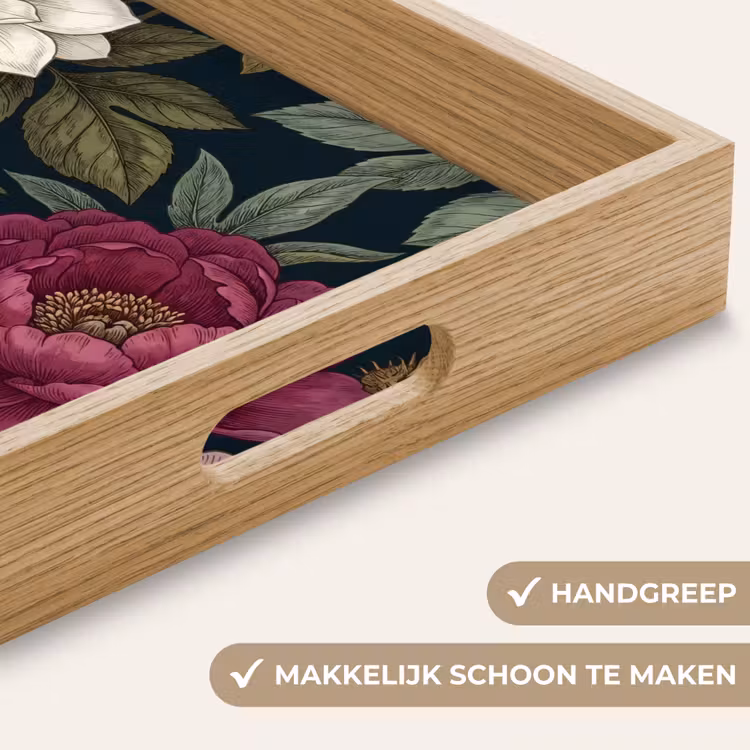 Dienblad - Bloemen - Botanisch - Illustratie - Donker - Vintage — 5