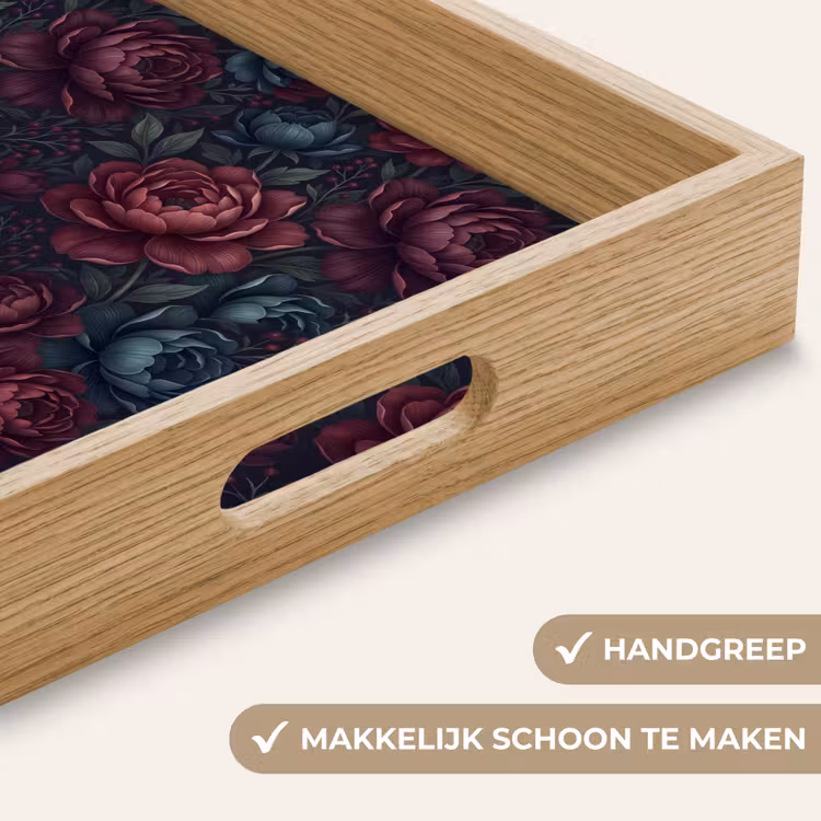 Dienblad - Bloemen - Patroon - Natuur - Klassiek - Donker — 5