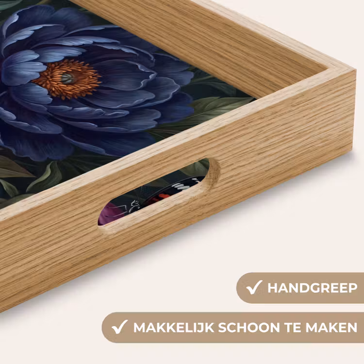 Dienblad - Bloemen - Vlinder - Natuur - Modern - Paars — 5