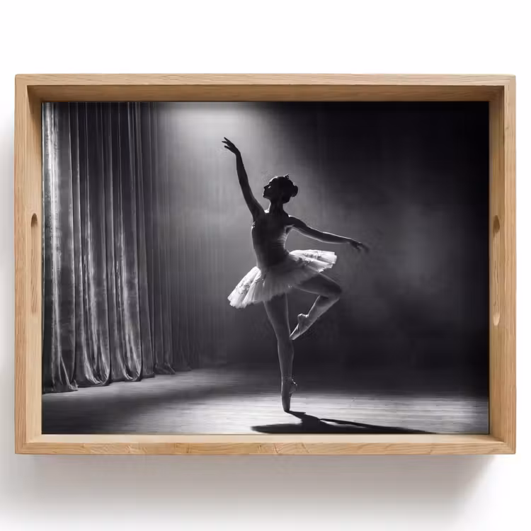Dienblad - Danser - Podium - Zwart-wit - Kunst - Klassiek — 1