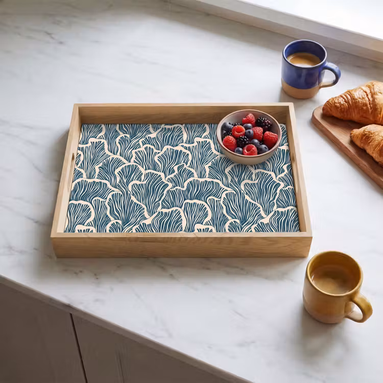 Dienblad - Organisch - Blauw - Crème - Schelpen — 4