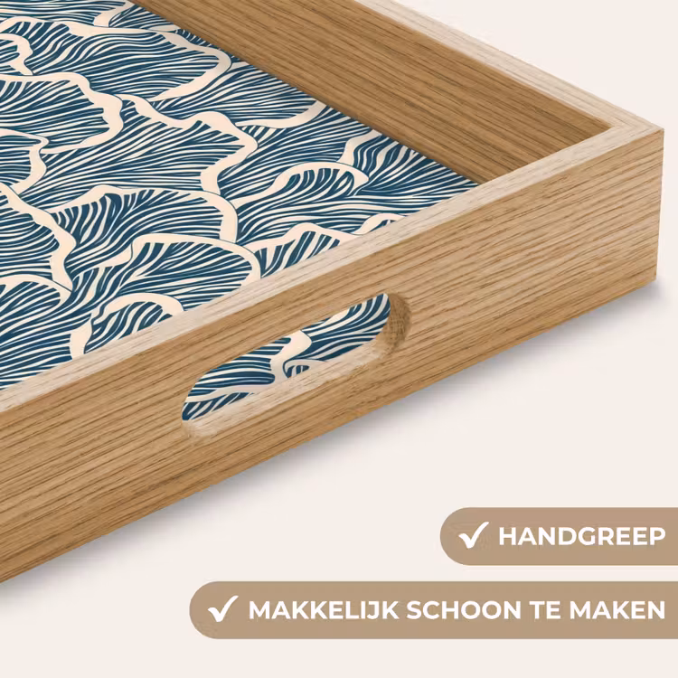 Dienblad - Organisch - Blauw - Crème - Schelpen — 5