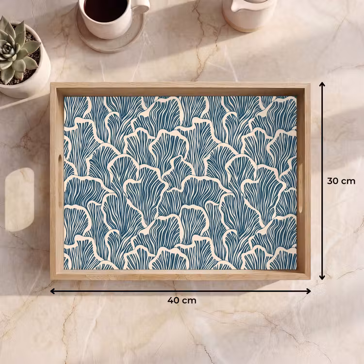 Dienblad - Organisch - Blauw - Crème - Schelpen — 9