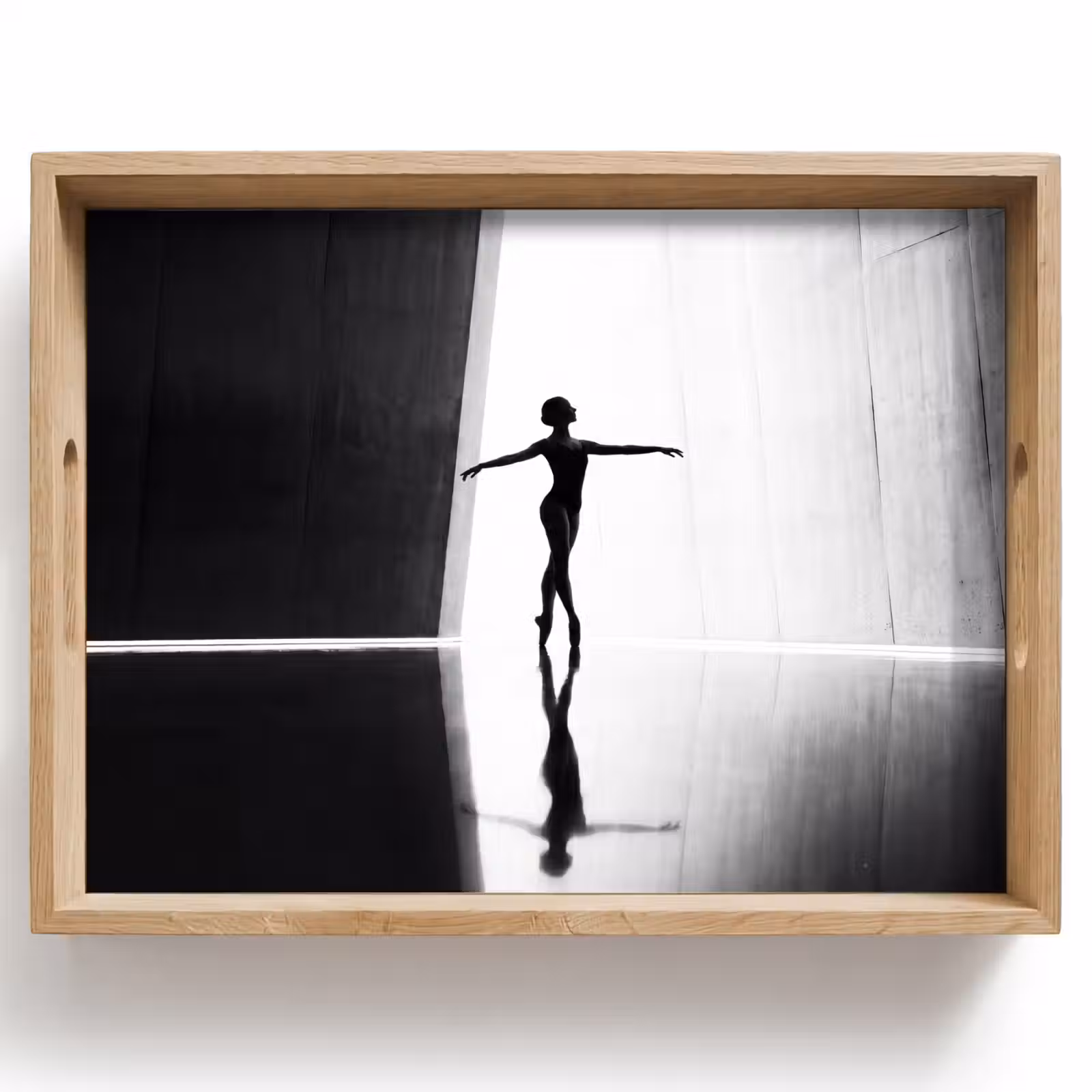 Dienblad - Danser - Silhouette - Kunst - Modern - Zwart-wit — 1