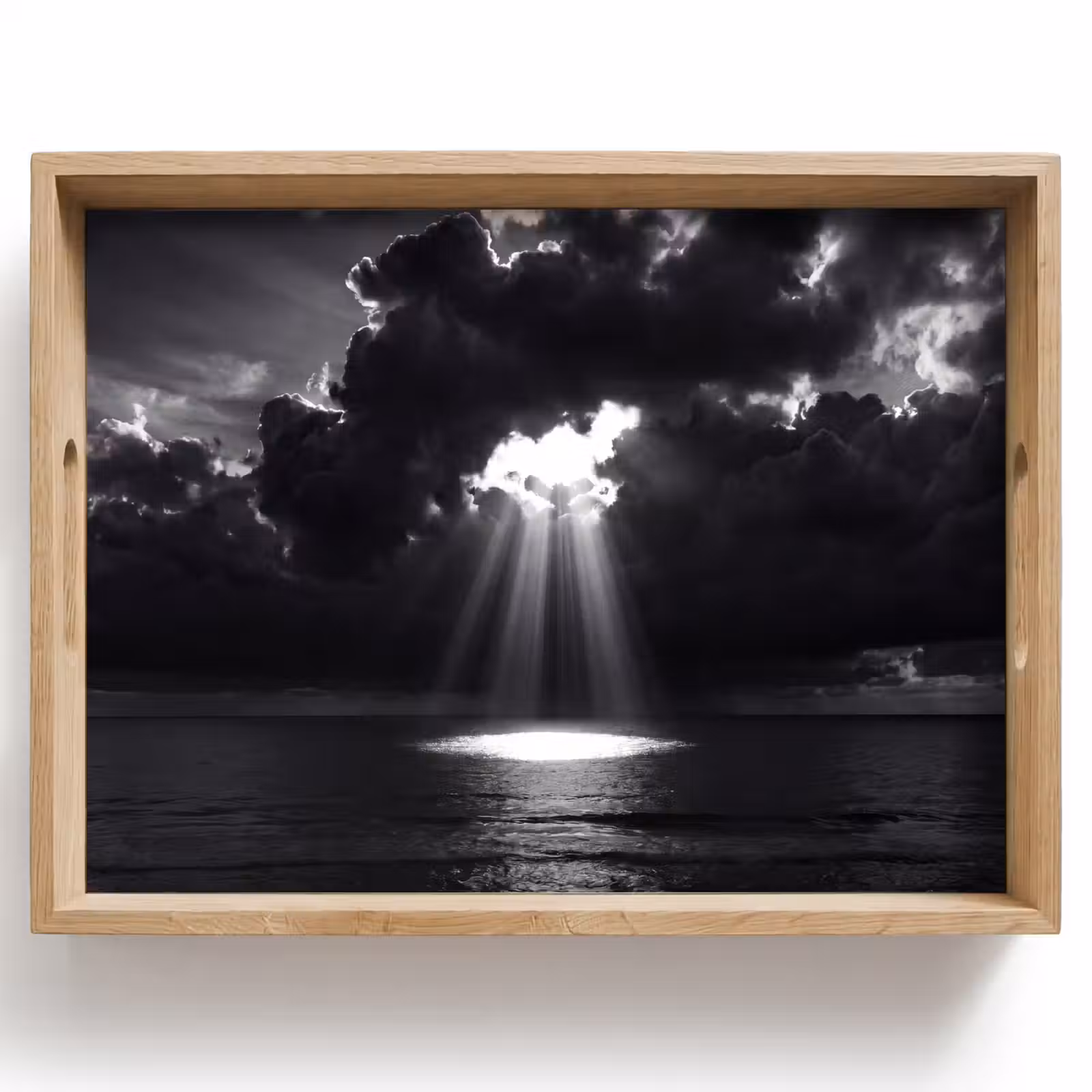 Dienblad - Licht - Wolken - Zee - Zwart-wit - Natuur — 1
