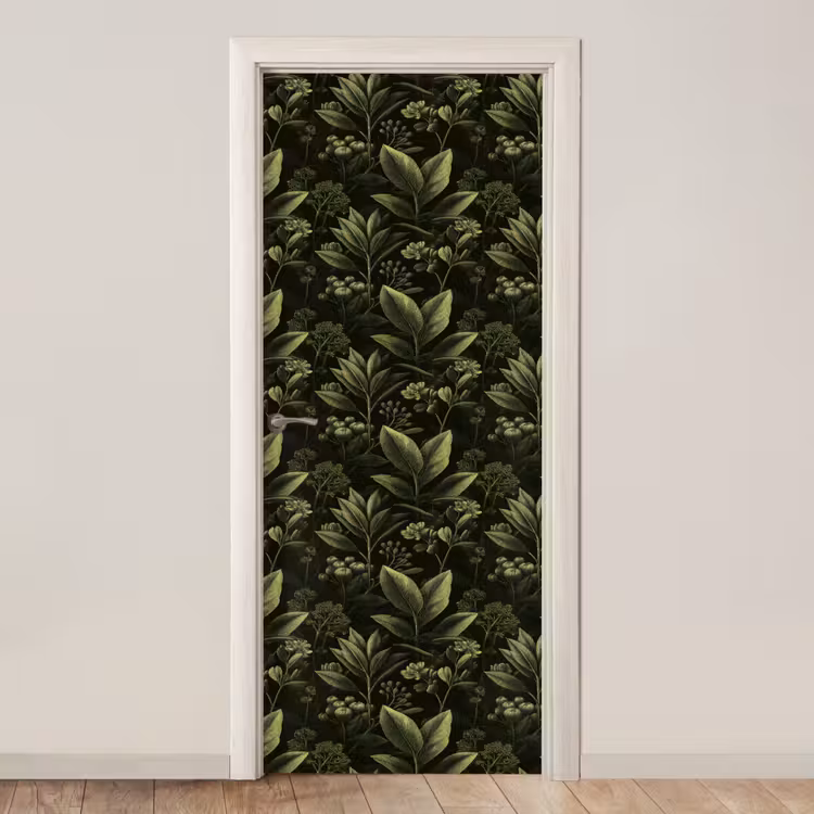 Deursticker - Klassiek - Donker - Botanisch - Planten — 1