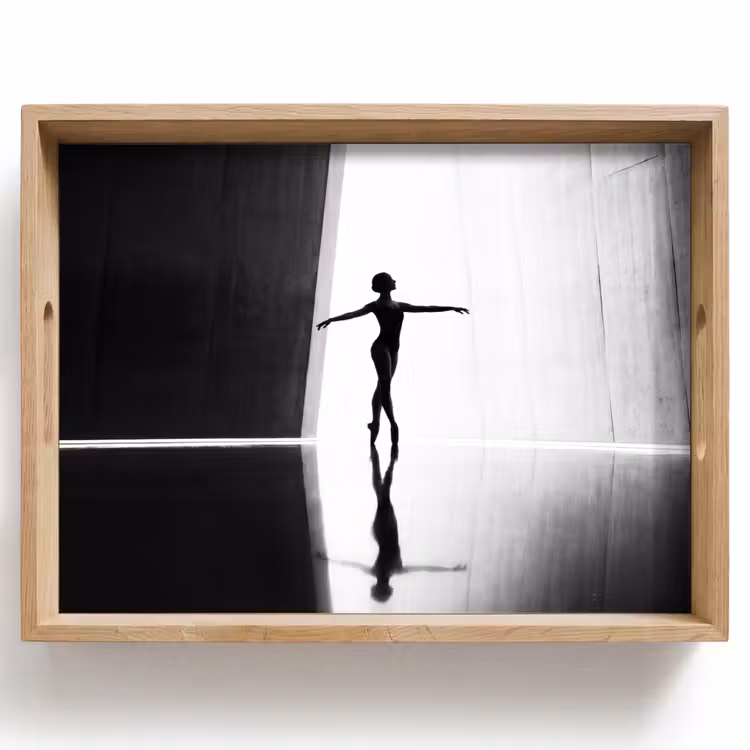 Dienblad - Danser - Silhouette - Kunst - Modern - Zwart-wit — 1