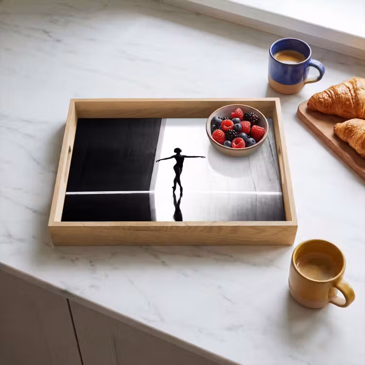 Dienblad - Danser - Silhouette - Kunst - Modern - Zwart-wit — 4