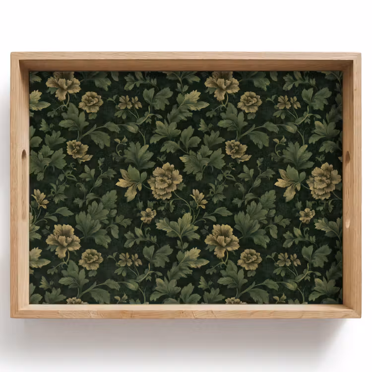 Dienblad - Donker - Groen - Goud - Botanisch — 1