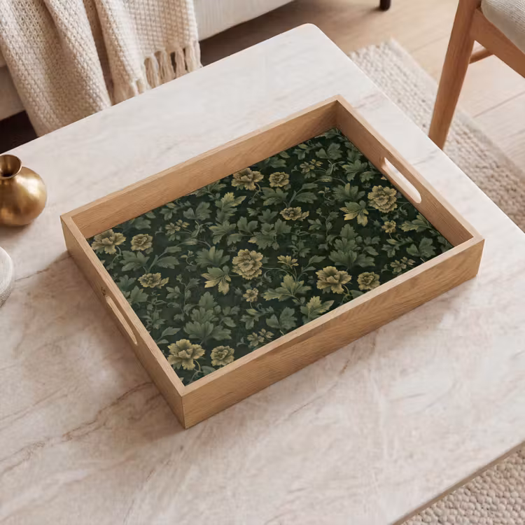 Dienblad - Donker - Groen - Goud - Botanisch — 2