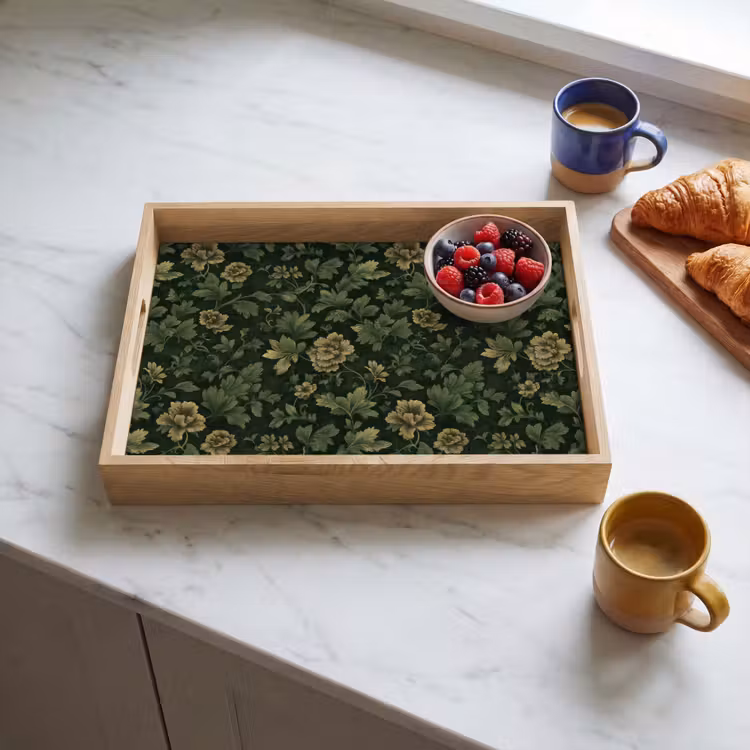 Dienblad - Donker - Groen - Goud - Botanisch — 4