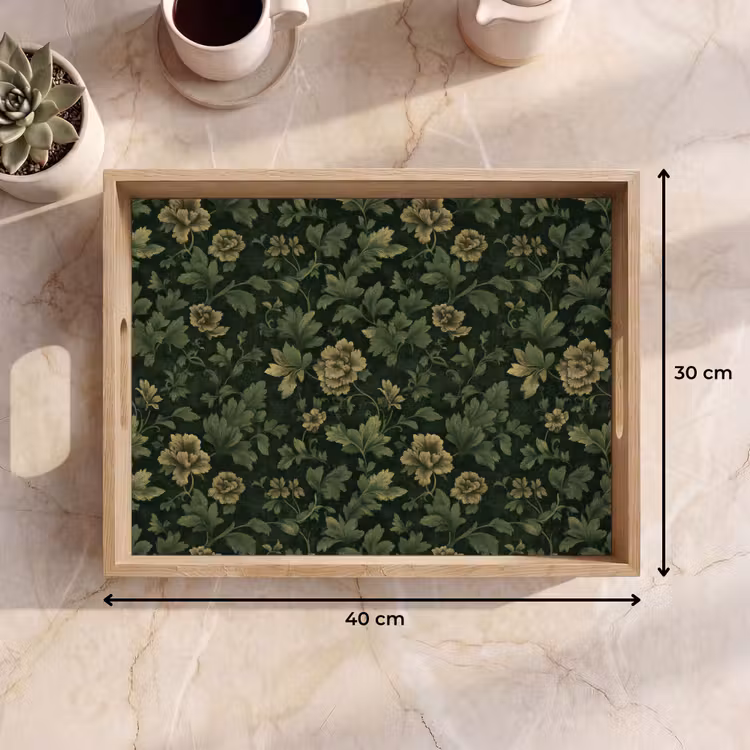 Dienblad - Donker - Groen - Goud - Botanisch — 9