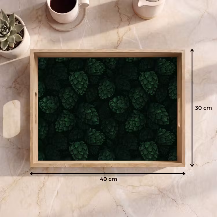 Dienblad - Donker - Groen - Hopbellen - Botanisch - Illustratie — 9