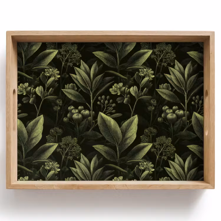 Dienblad - Klassiek - Donker - Botanisch - Planten — 1