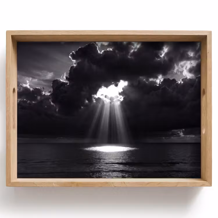 Dienblad - Licht - Wolken - Zee - Zwart-wit - Natuur — 1