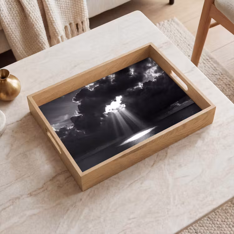 Dienblad - Licht - Wolken - Zee - Zwart-wit - Natuur — 2