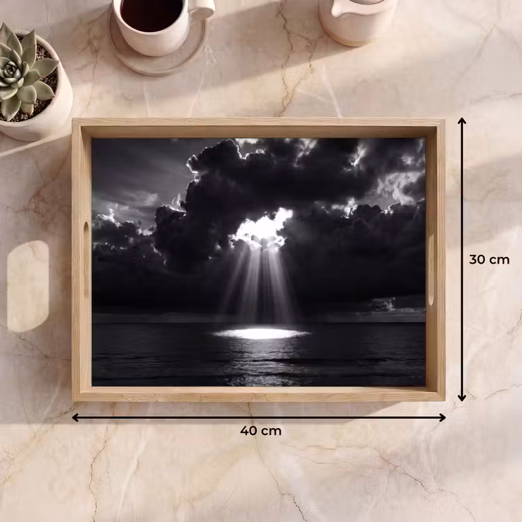Dienblad - Licht - Wolken - Zee - Zwart-wit - Natuur — 9
