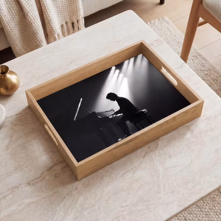Dienblad - Persoon - Piano - Muziek - Zwart-wit - Podium — 2