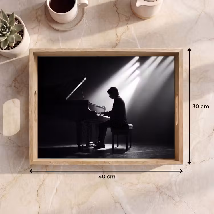 Dienblad - Persoon - Piano - Muziek - Zwart-wit - Podium — 9