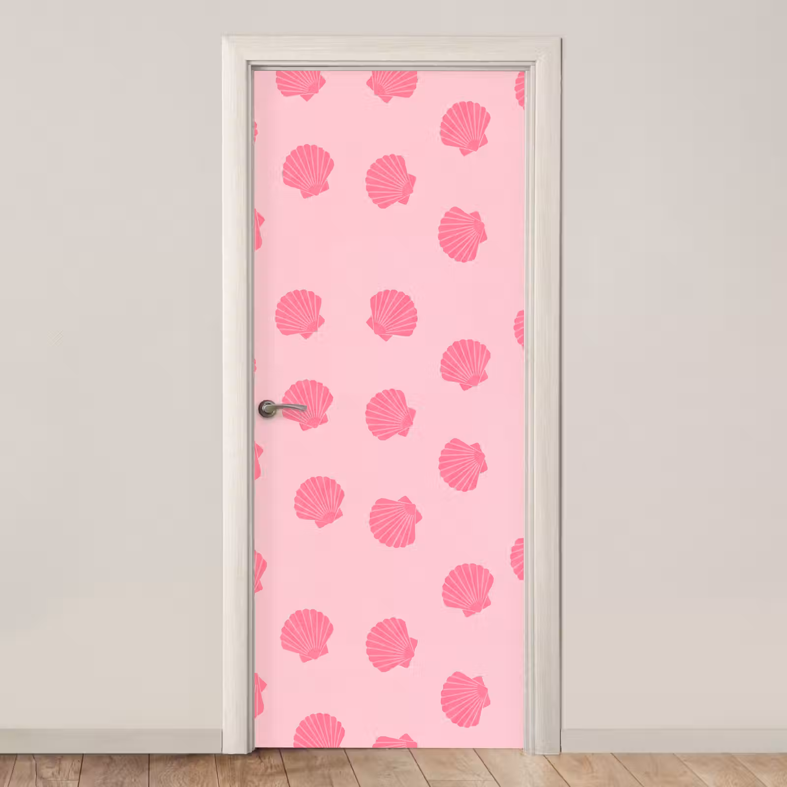 Deursticker - Schelp - Patroon - Zee - Modern - Roze — 1