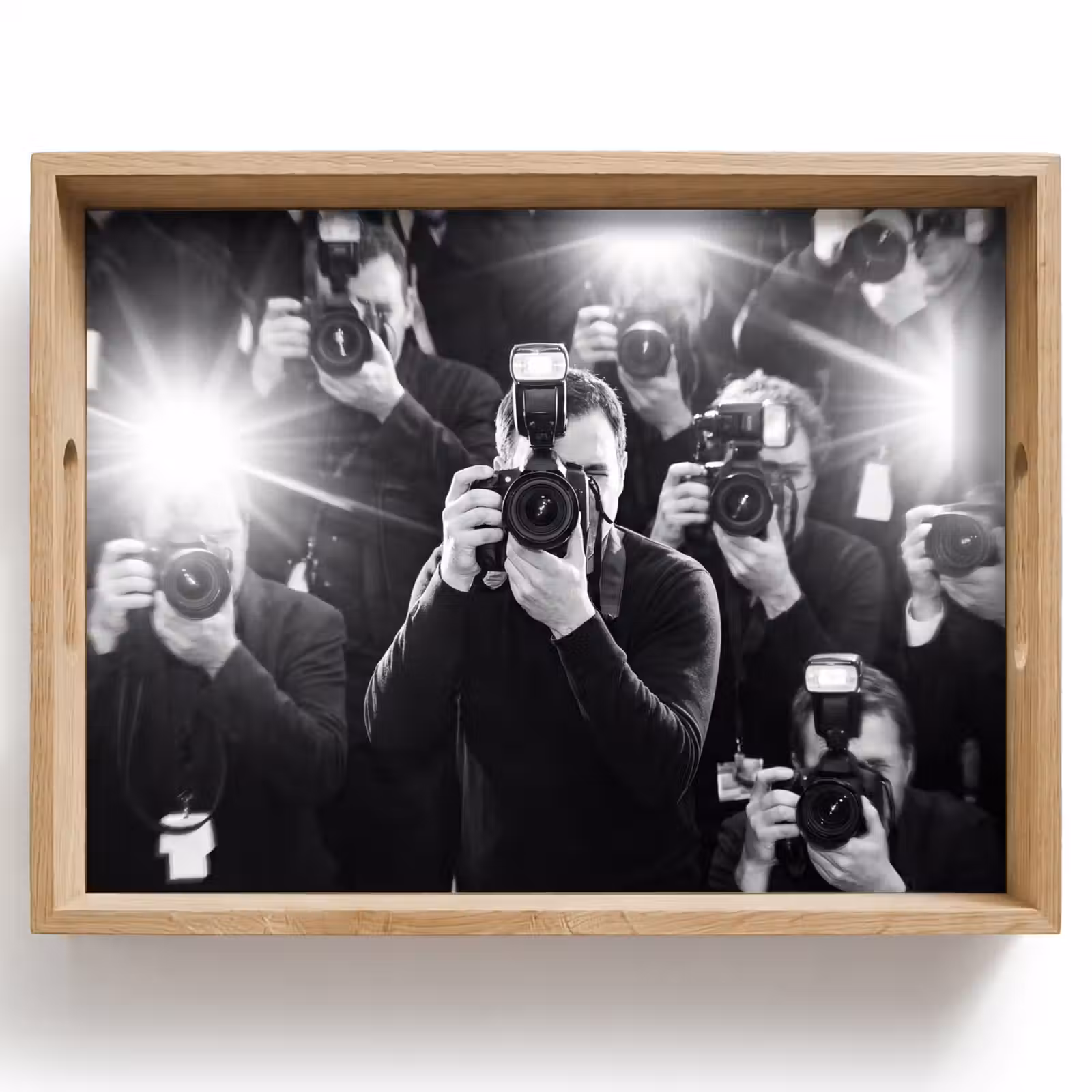Dienblad - Mensen - Camera - Flitslicht - Zwart-wit - Media — 1