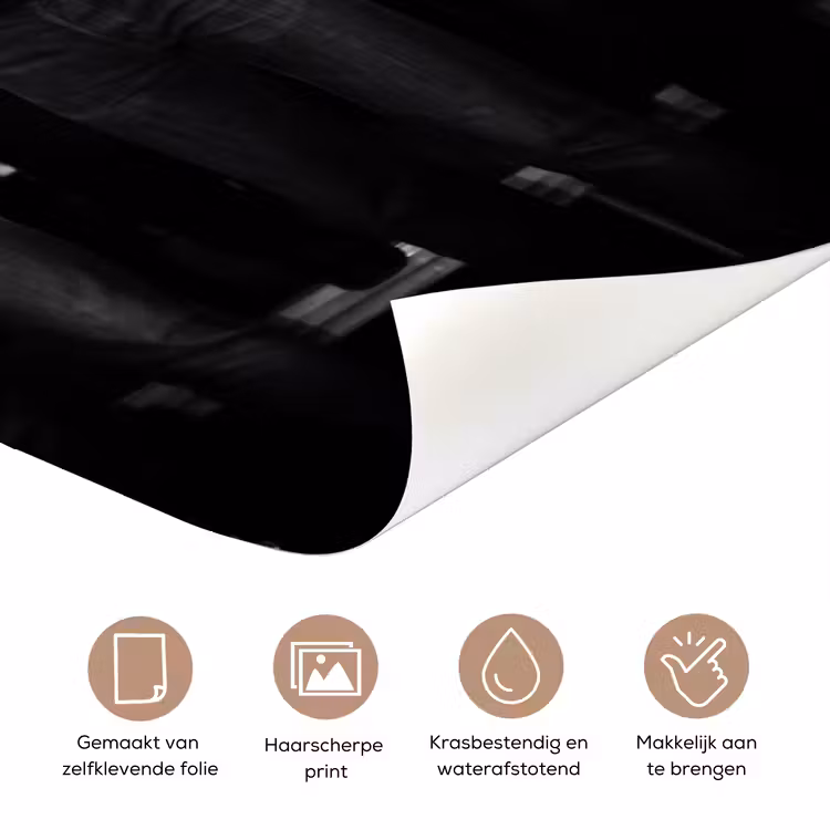 Deursticker - Mensen - Camera - Flitslicht - Zwart-wit - Media — 3