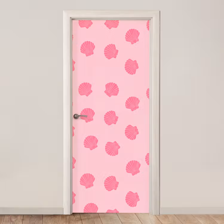 Deursticker - Schelp - Patroon - Zee - Modern - Roze — 1