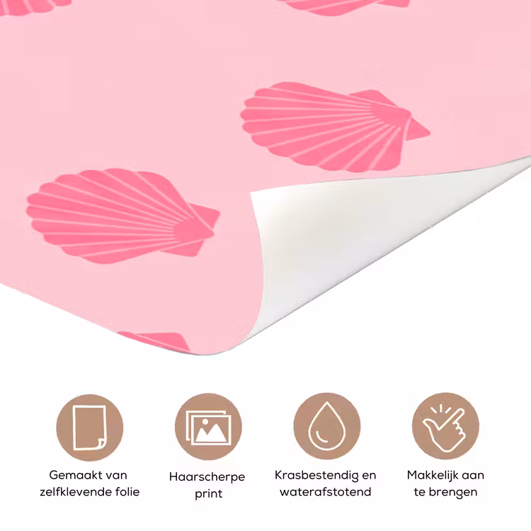 Deursticker - Schelp - Patroon - Zee - Modern - Roze — 3