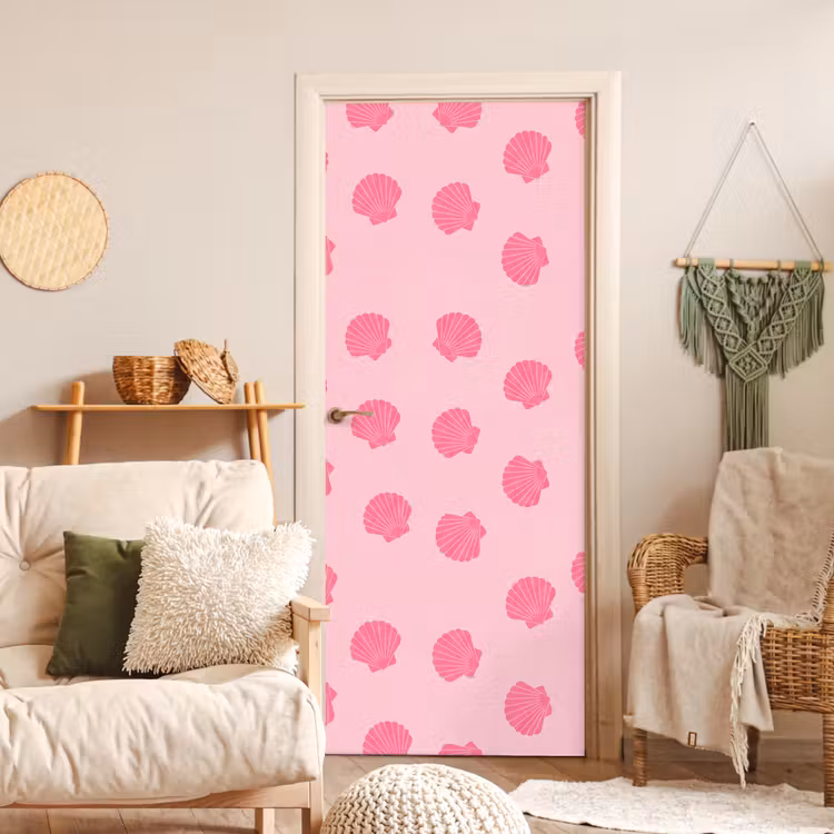 Deursticker - Schelp - Patroon - Zee - Modern - Roze — 4