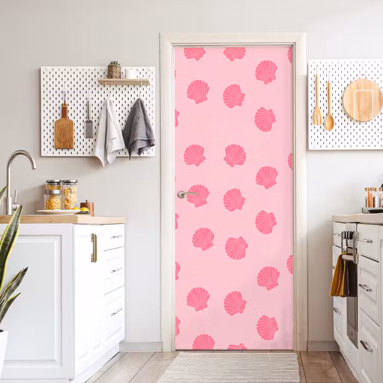Deursticker - Schelp - Patroon - Zee - Modern - Roze — 7