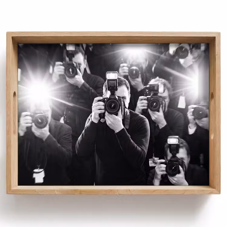 Dienblad - Mensen - Camera - Flitslicht - Zwart-wit - Media — 1